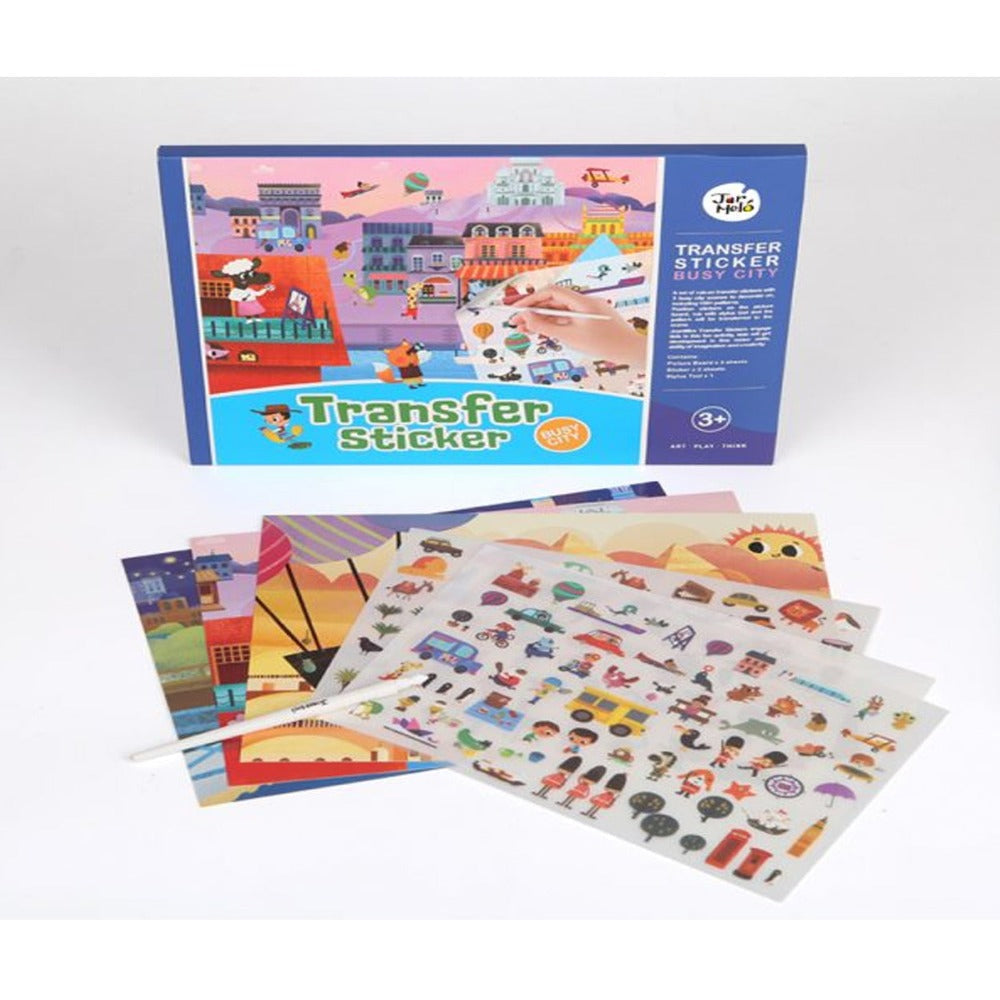 Jar Melo Transfer Sticker Scenes Pads -Busy City-Arts & Crafts-Jarmelo-Toycra