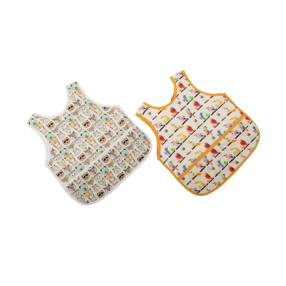 Jungle Safari And Anek Chidiya  Toddler Bibs ( Set Of 2)