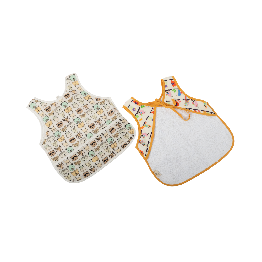 Jungle Safari And Anek Chidiya  Toddler Bibs ( Set Of 2)