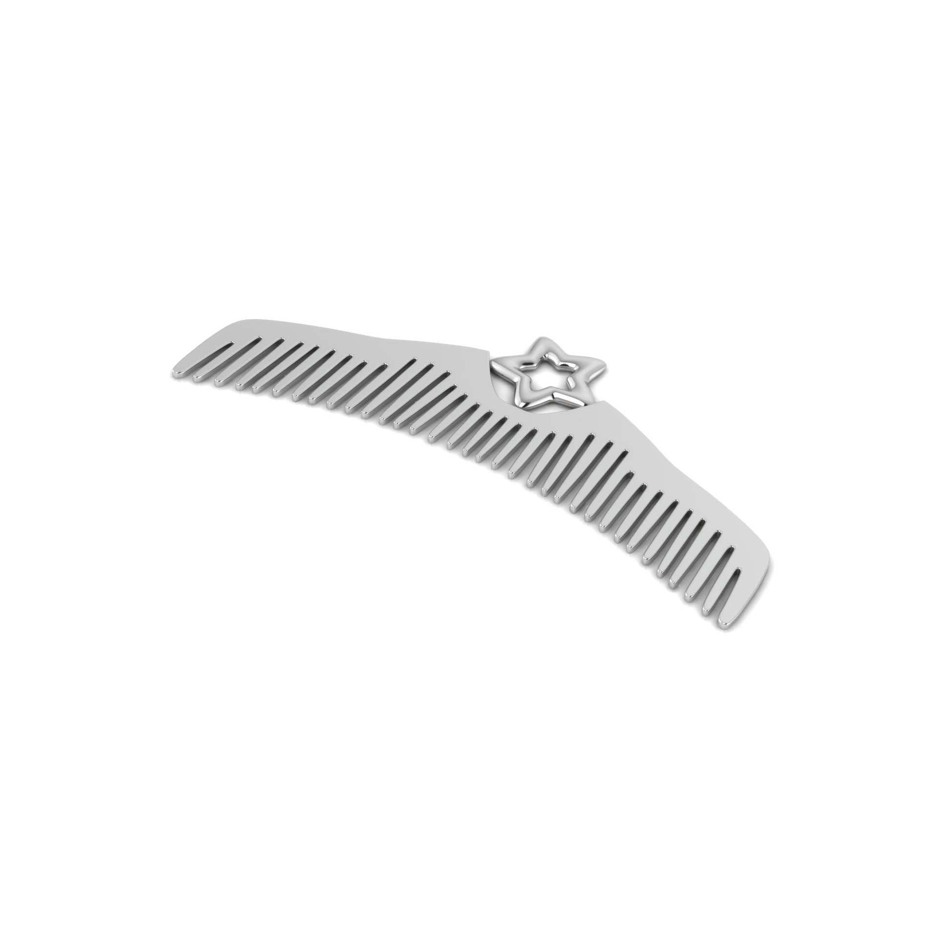 Silver Plated Comb - Star