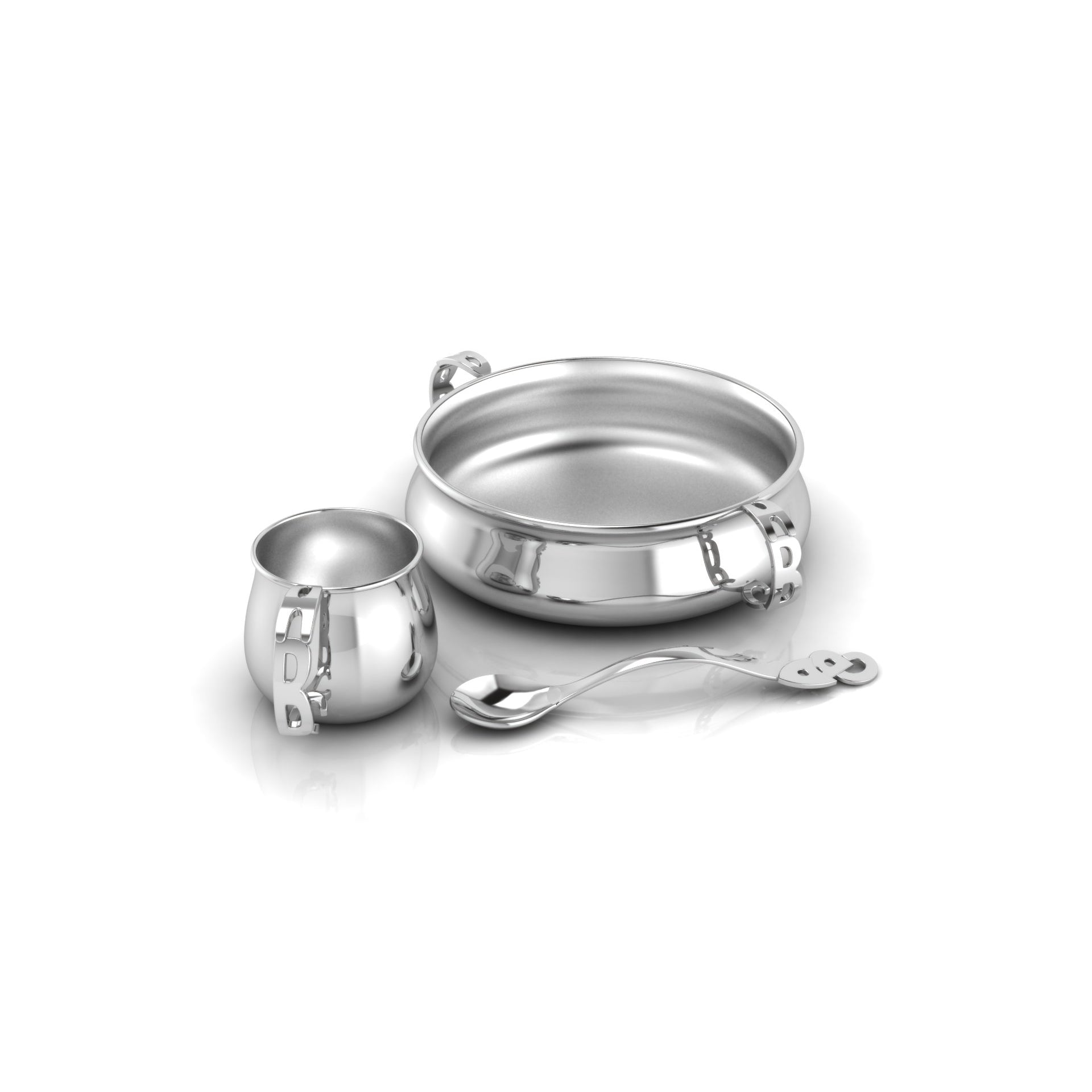 Sterling Silver Baby Feeding Set - ABC