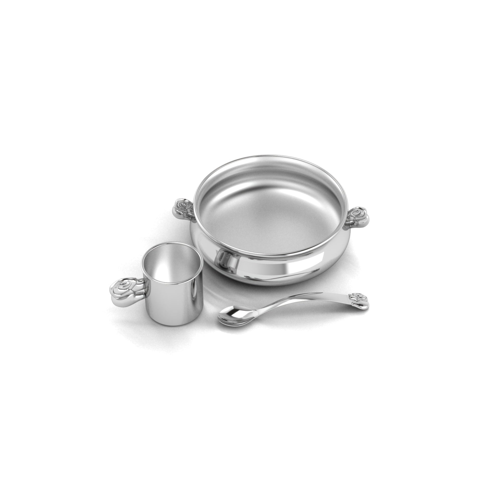 Sterling Silver Baby Feeding Set - Elephant