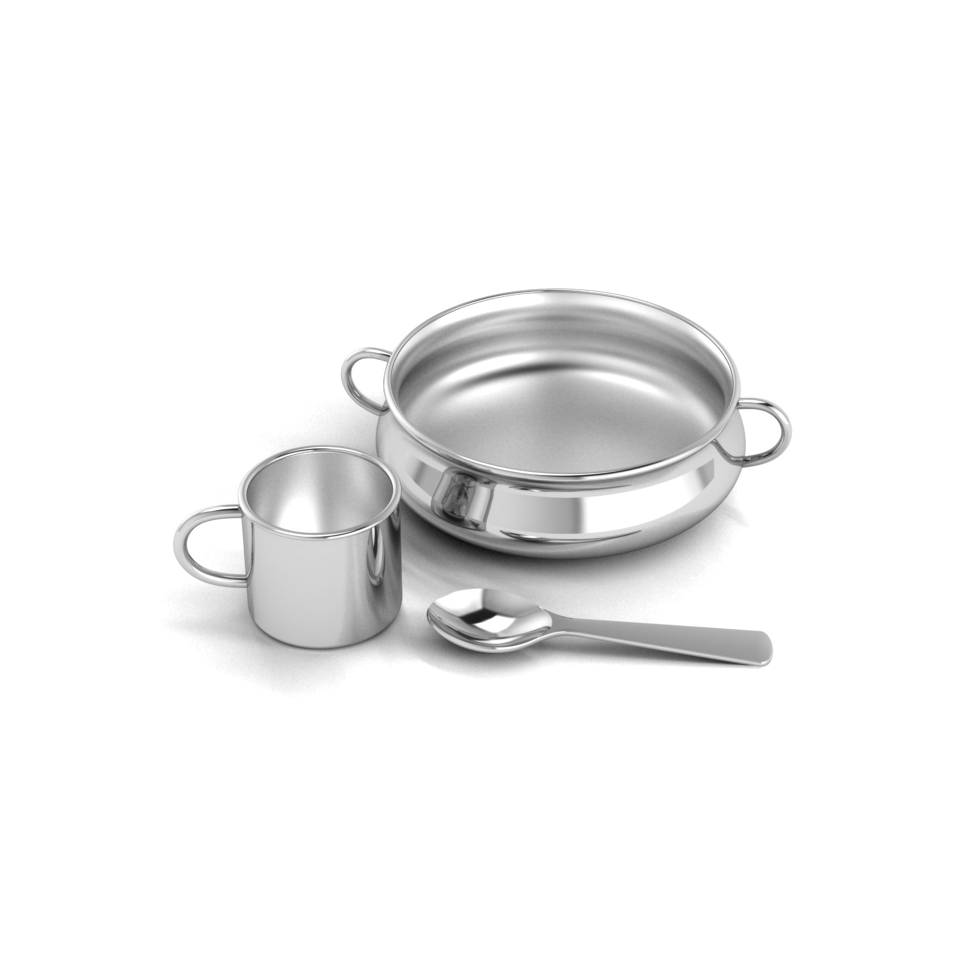 Sterling Silver Baby Feeding Set Traditional