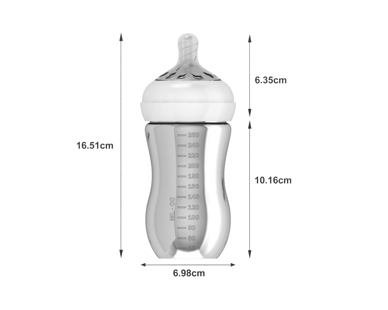 999 Pure Silver Baby Feeding Bottle