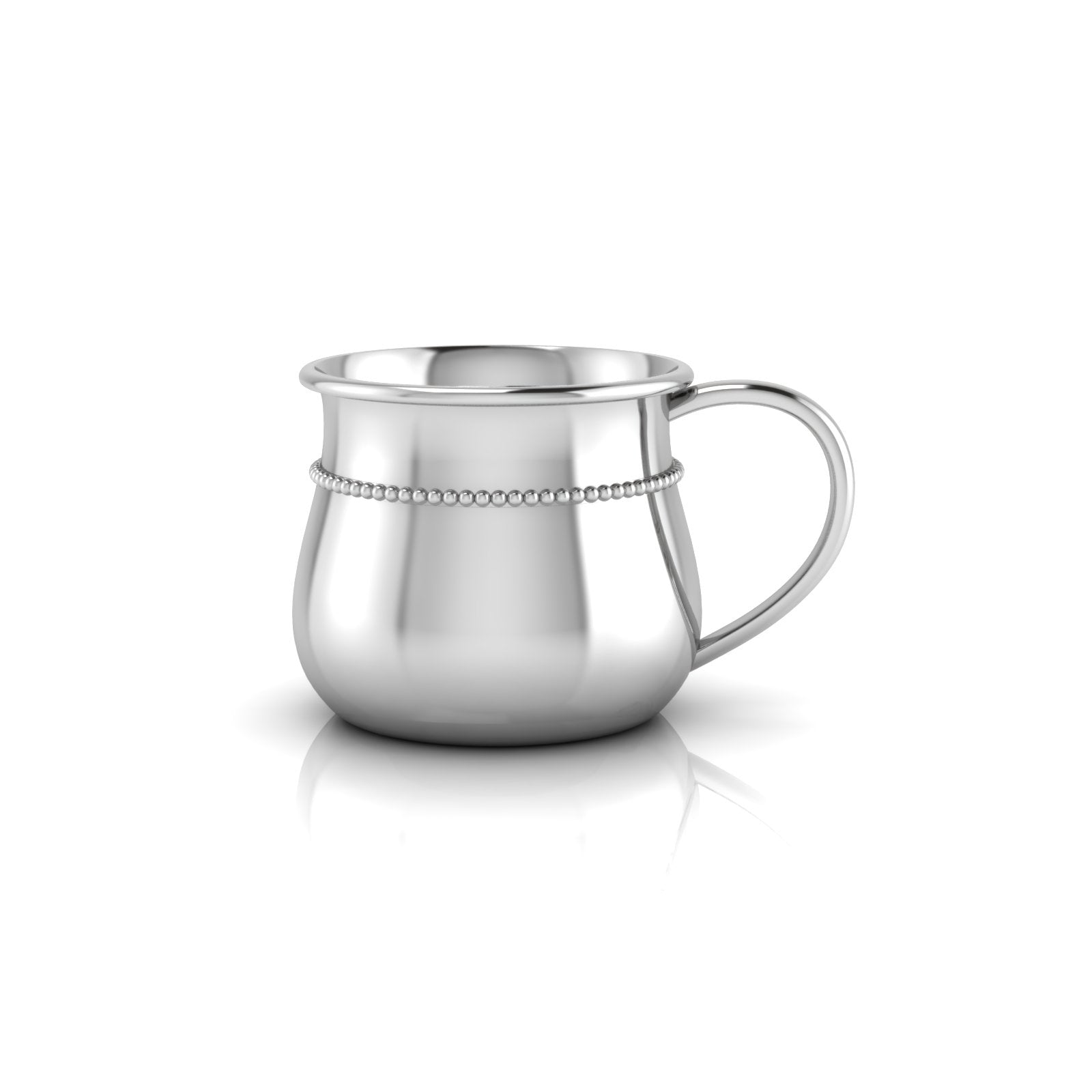 Sterling Silver Beaded Bulge Cup - With a Plain Handle