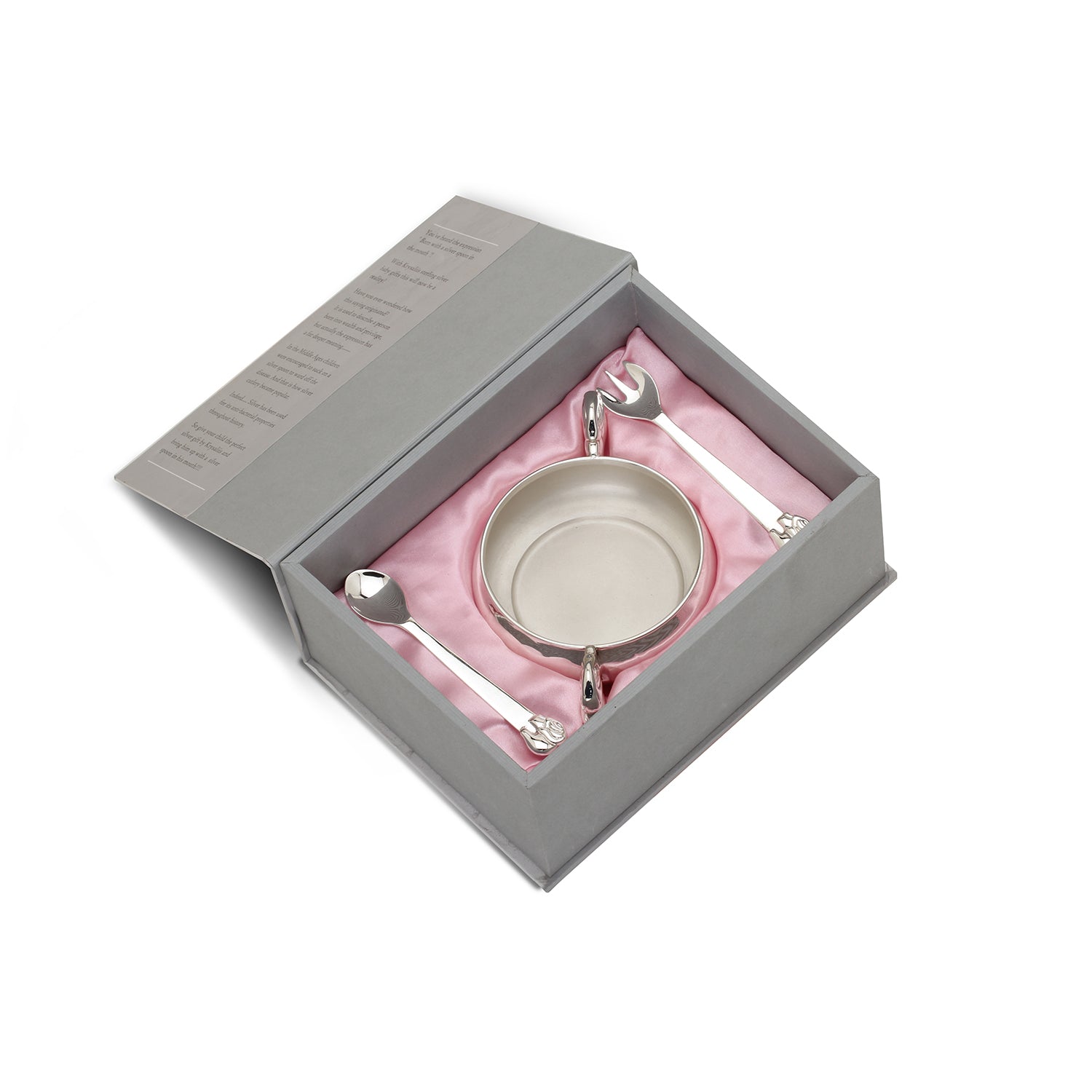 Sterling Silver Gift Set - With Elephant Porringer, Elephant Spoon & Fork Set