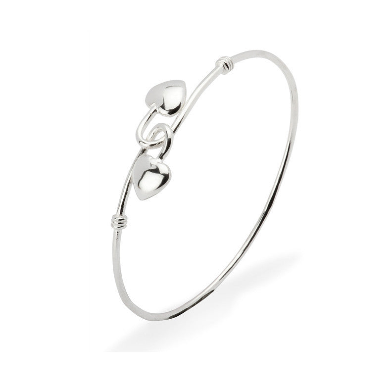 Sterling Silver Bracelet - 2 Heart Bracelet