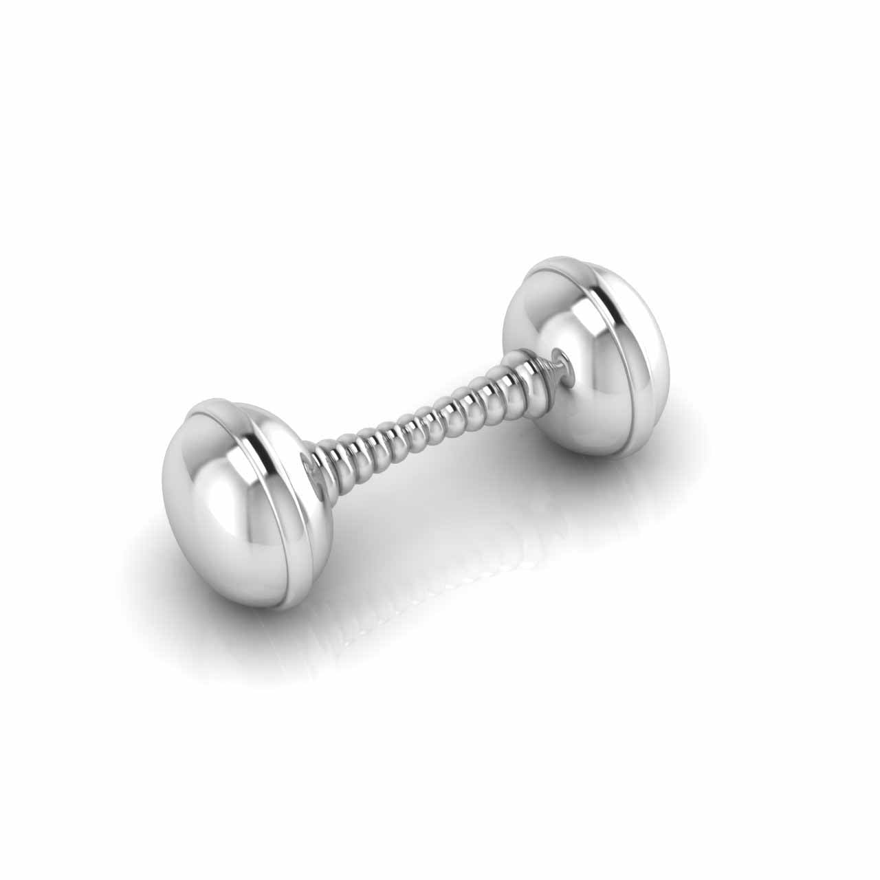 Silver Plated Twisted Dumbell Rattle