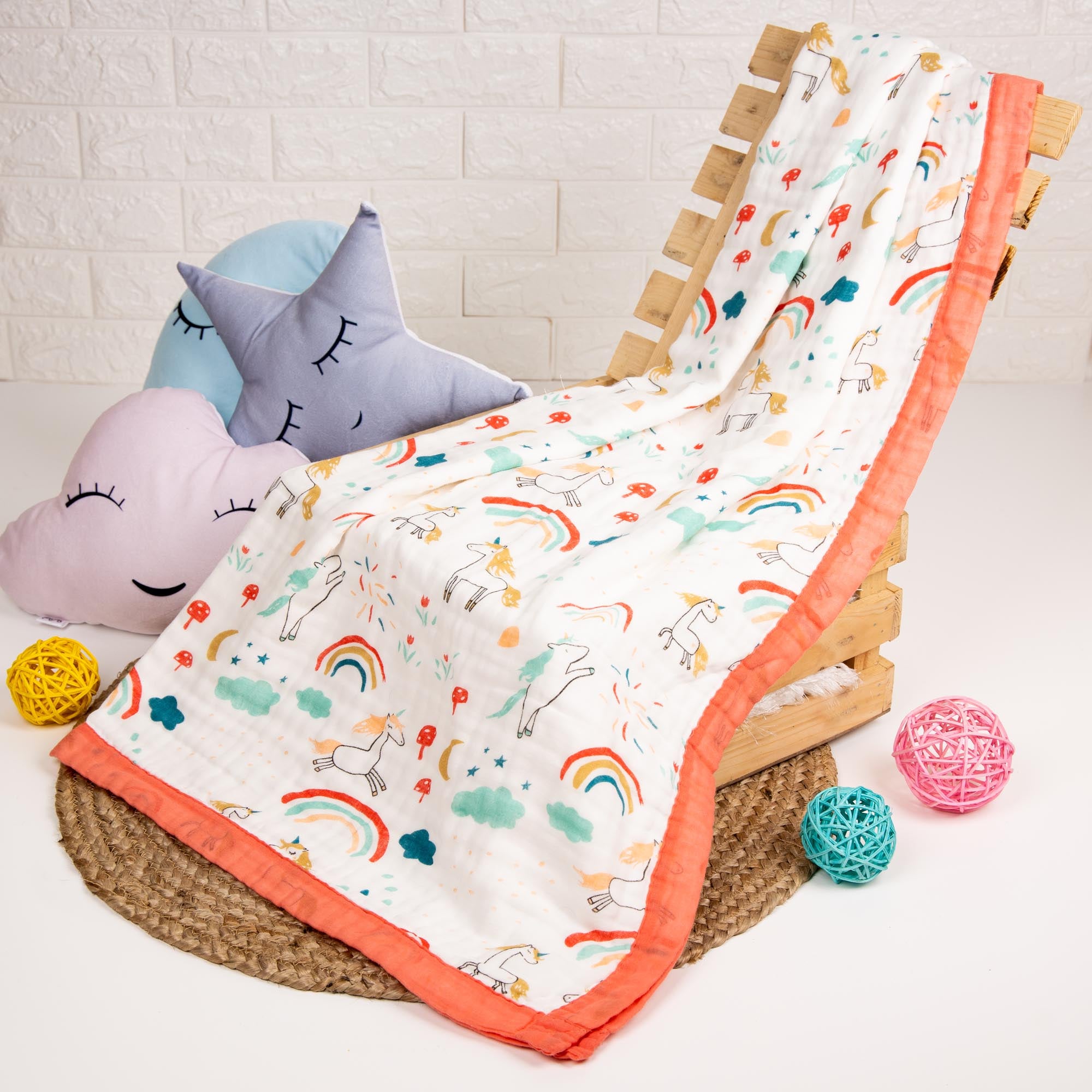 Unicorns & Dreams Quilted Muslin Blanket