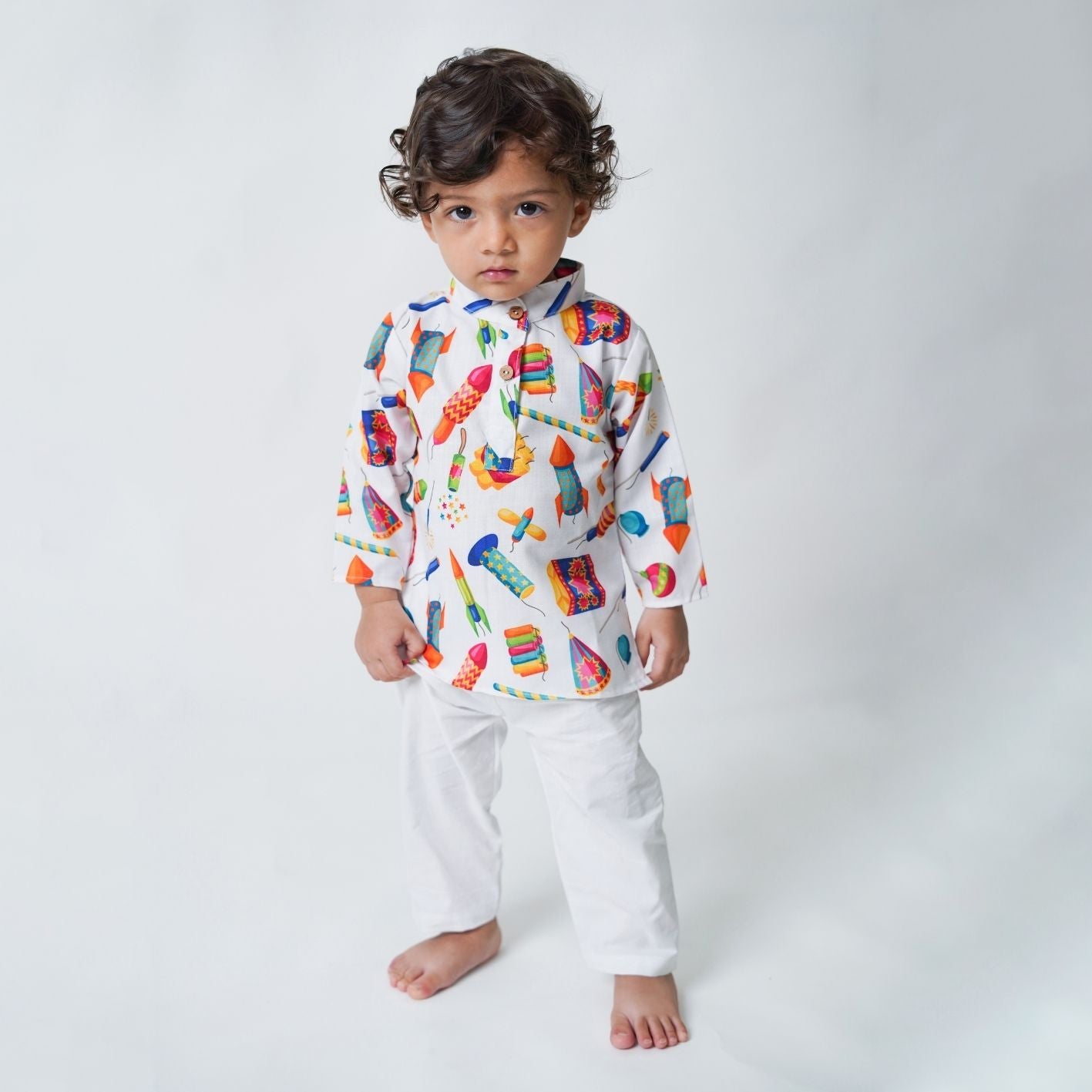 Firecracker Print Kurta Pajama