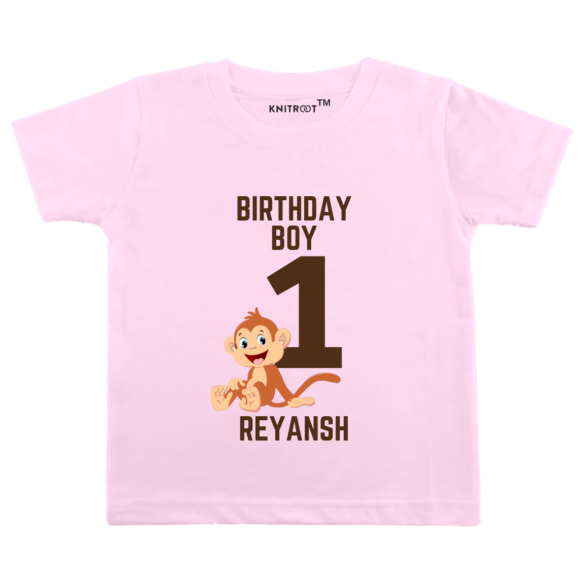 Happy Monkey First Birthday Tshirt