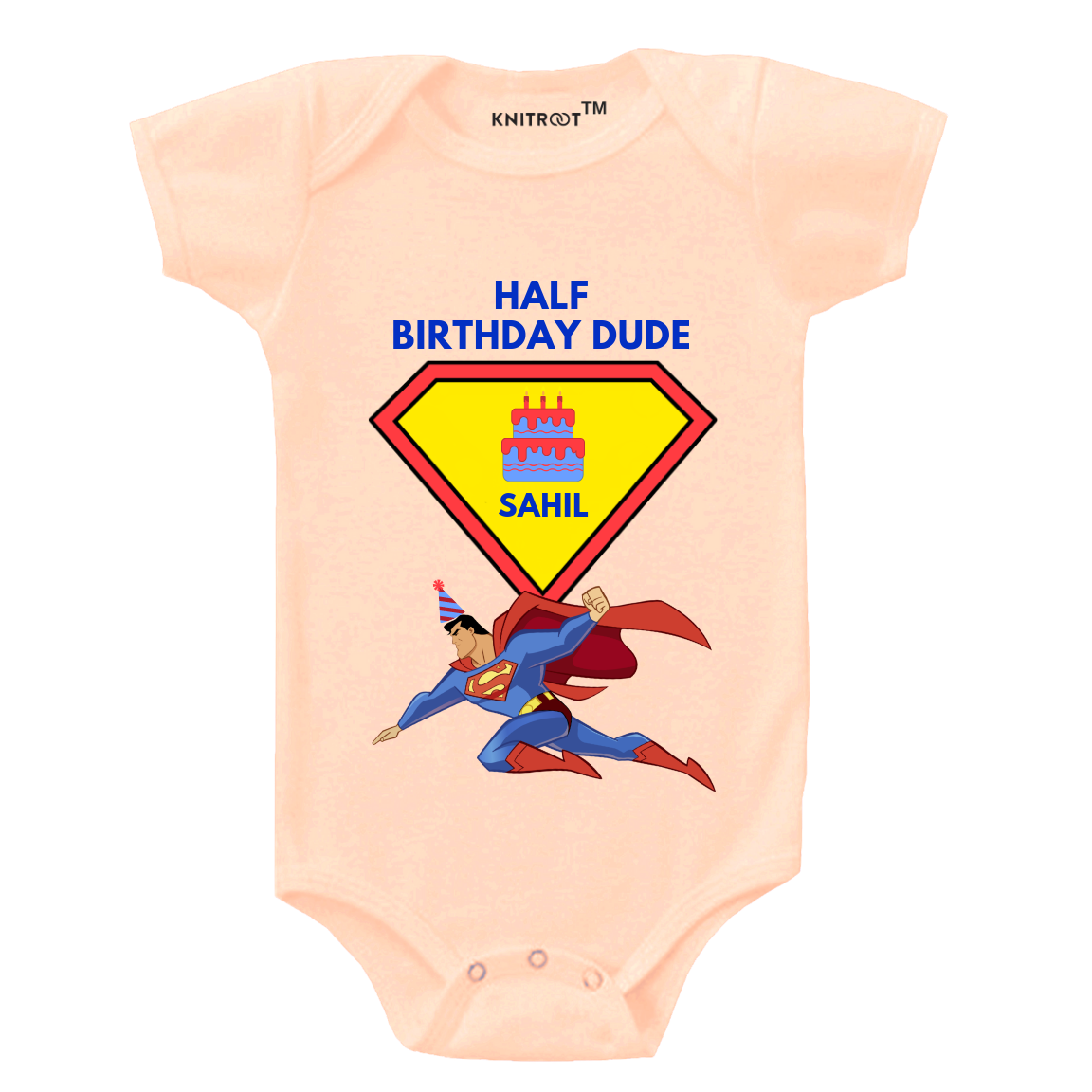 Super hero Half Birthday Onesie