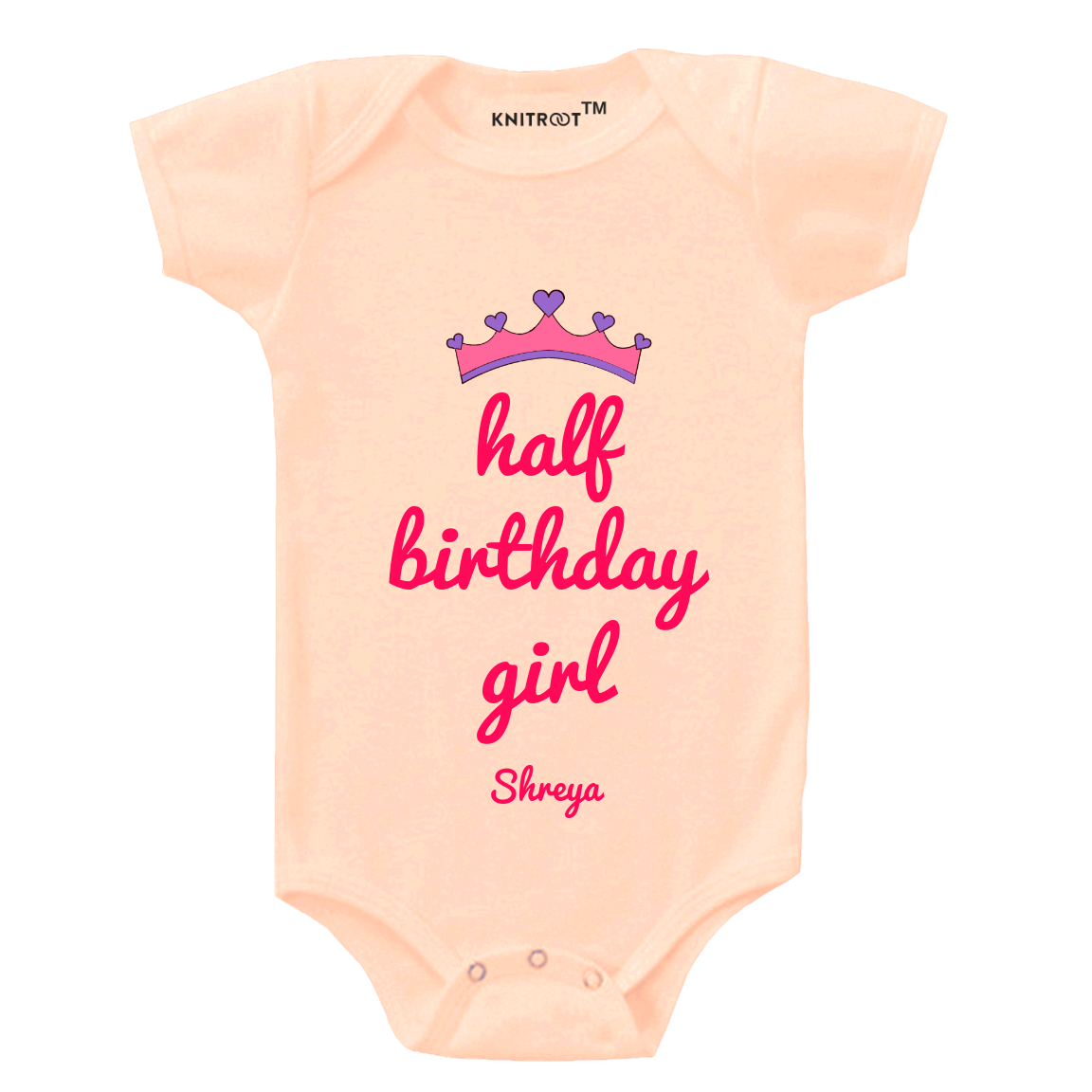 Crown Half Birthday Onesie