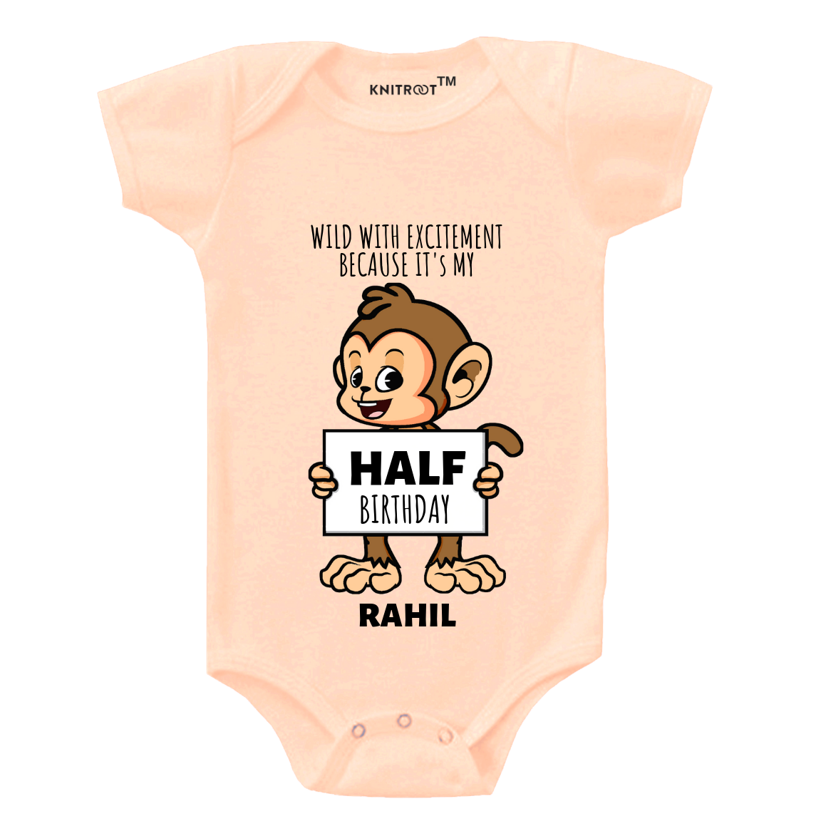 Monkey Half Birthday Onesie