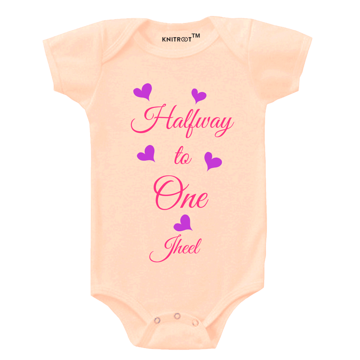 Hearts Half Birthday Onesie