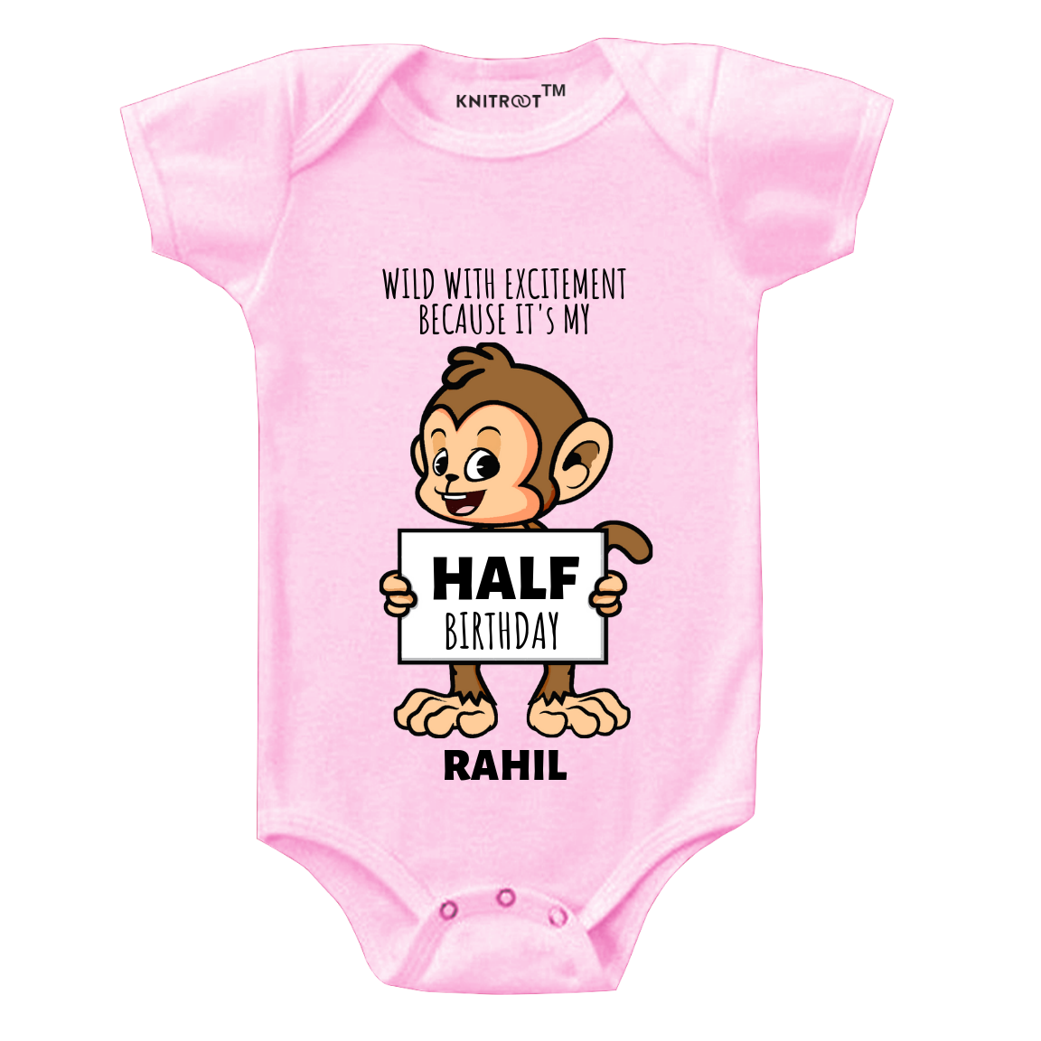 Monkey Half Birthday Onesie