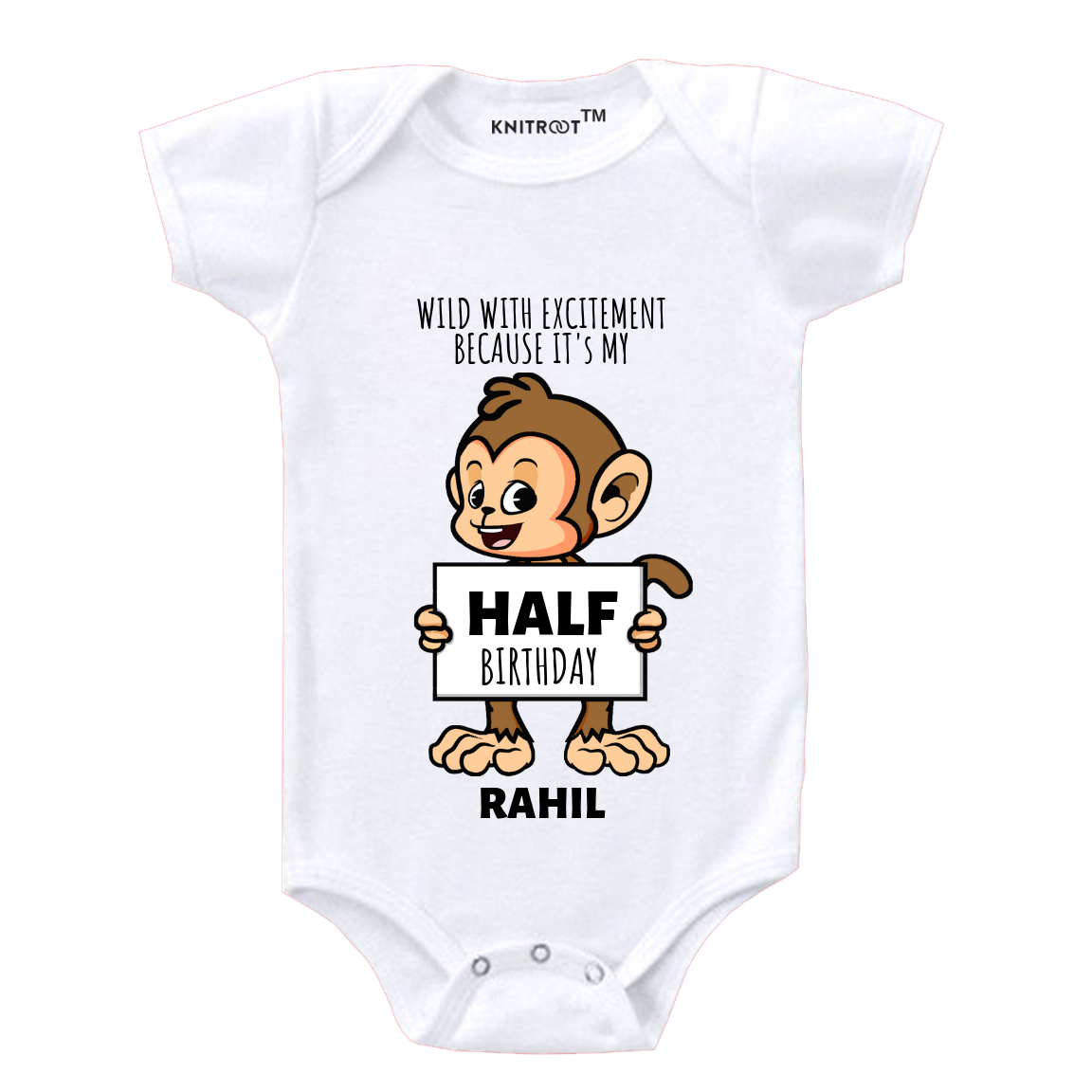 Monkey Half Birthday Onesie