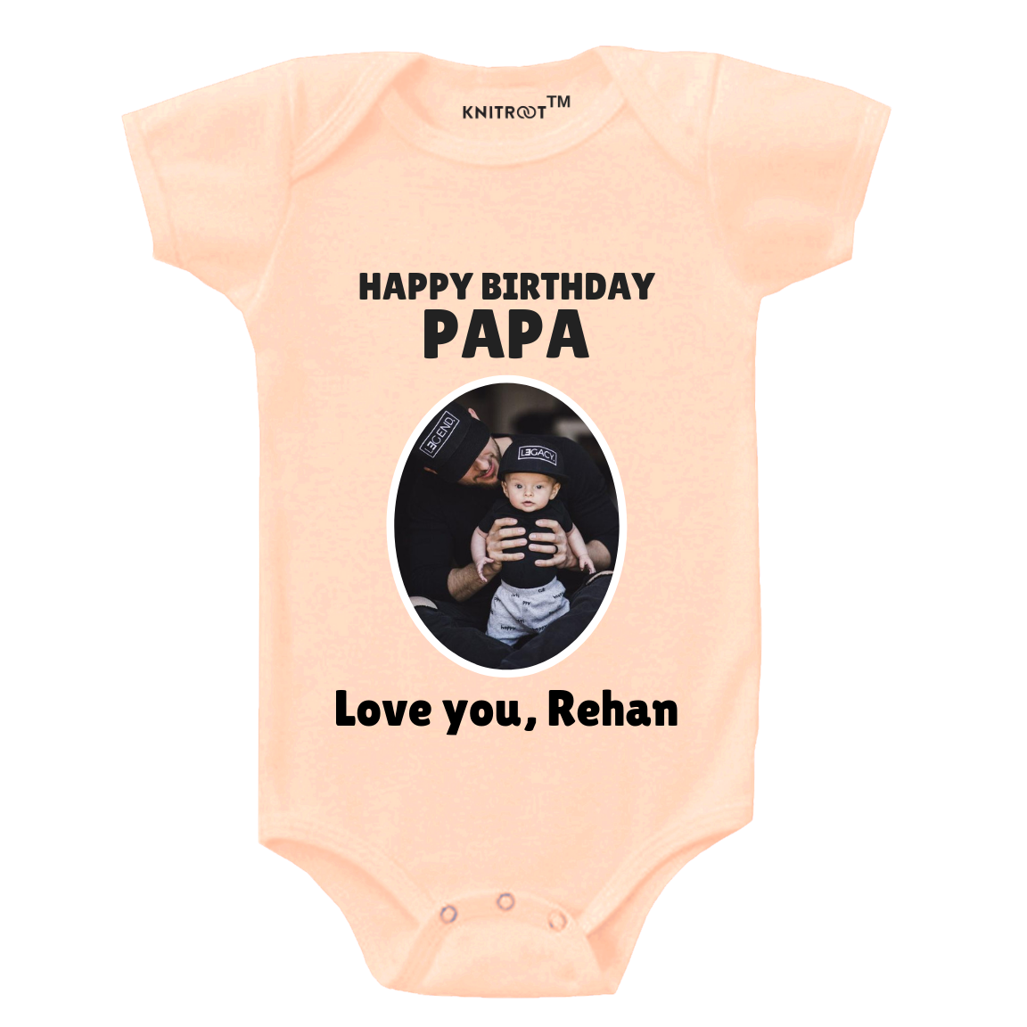 Happy Birthday Papa (3) Onesie, With Photo