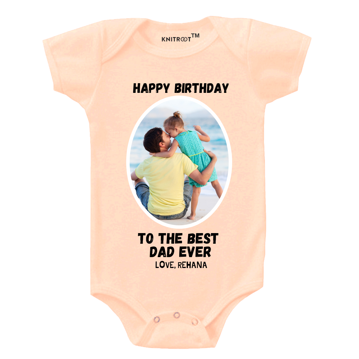 Happy Birthday Best Dad Onesie, With Photo