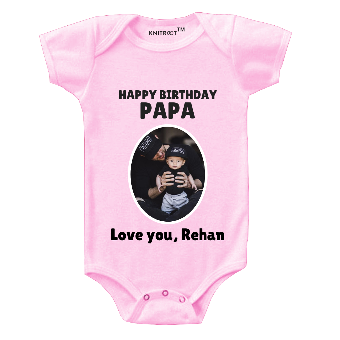 Happy Birthday Papa (3) Onesie, With Photo