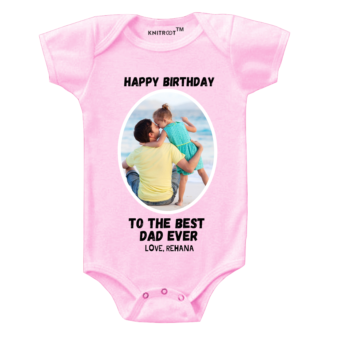 Happy Birthday Best Dad Onesie, With Photo