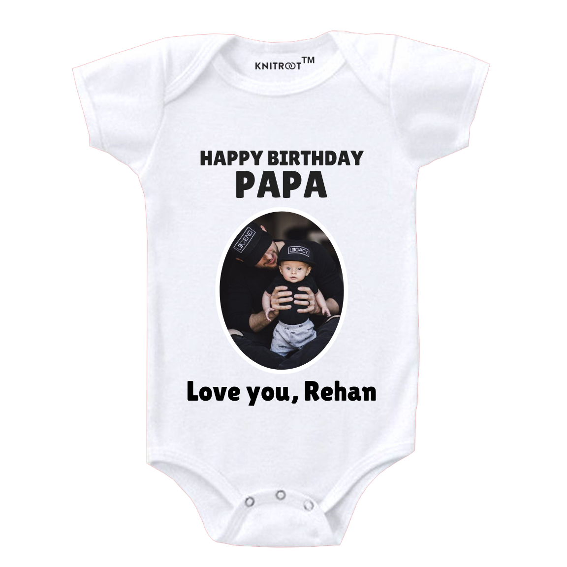 Happy Birthday Papa (3) Onesie, With Photo