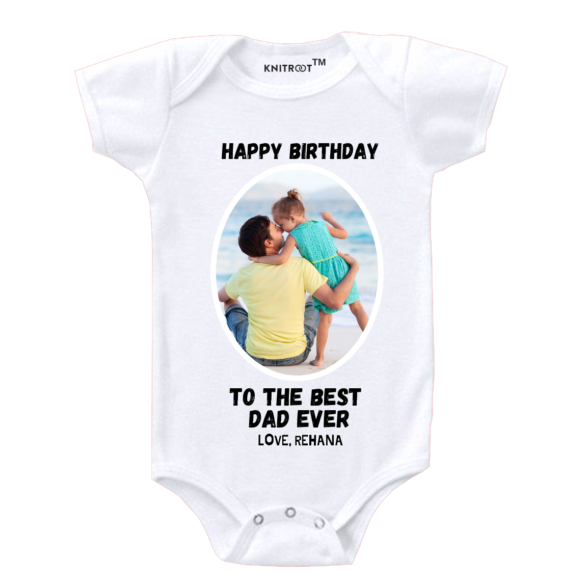 Happy Birthday Best Dad Onesie, With Photo