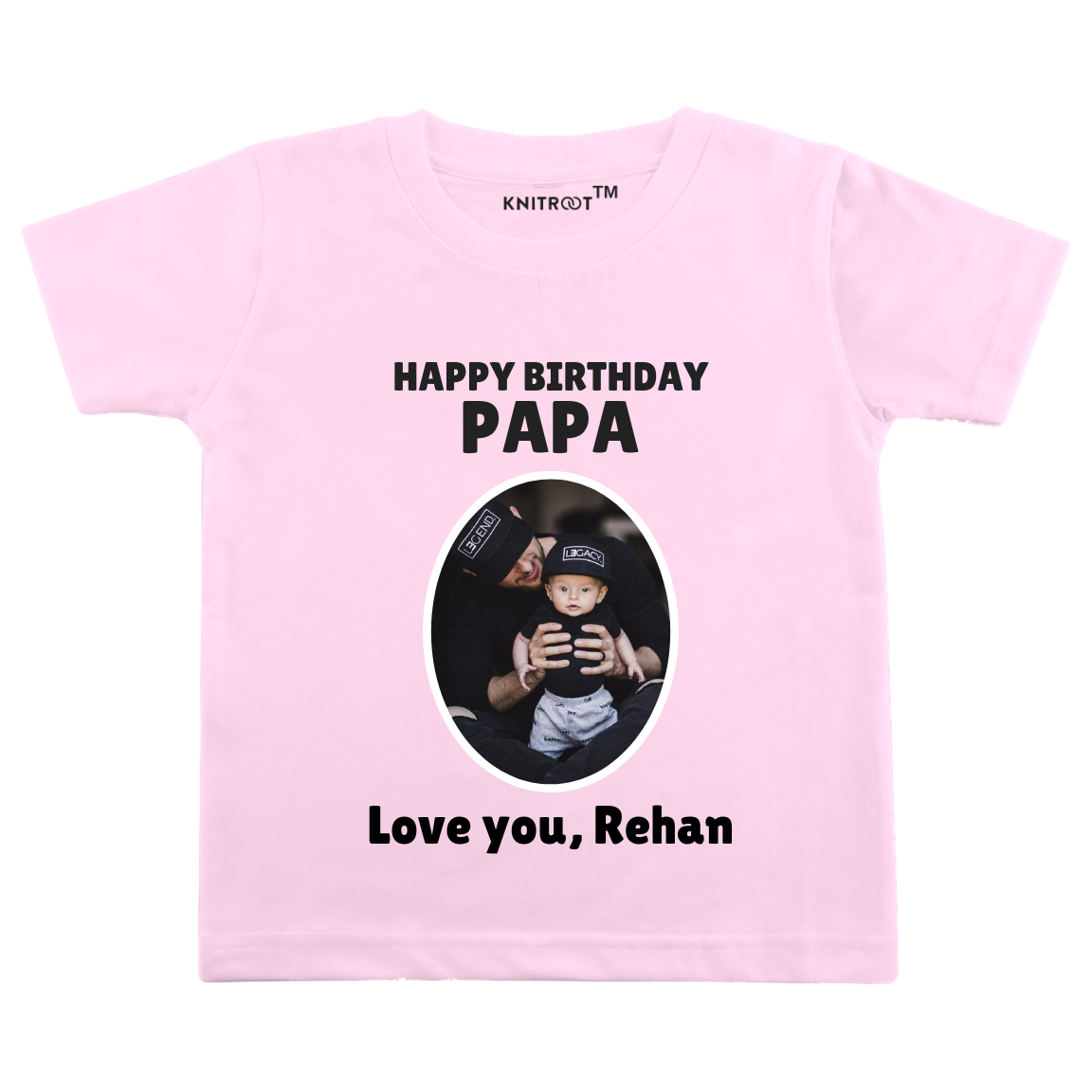 Happy Birthday Papa (3) Tee, with Photo