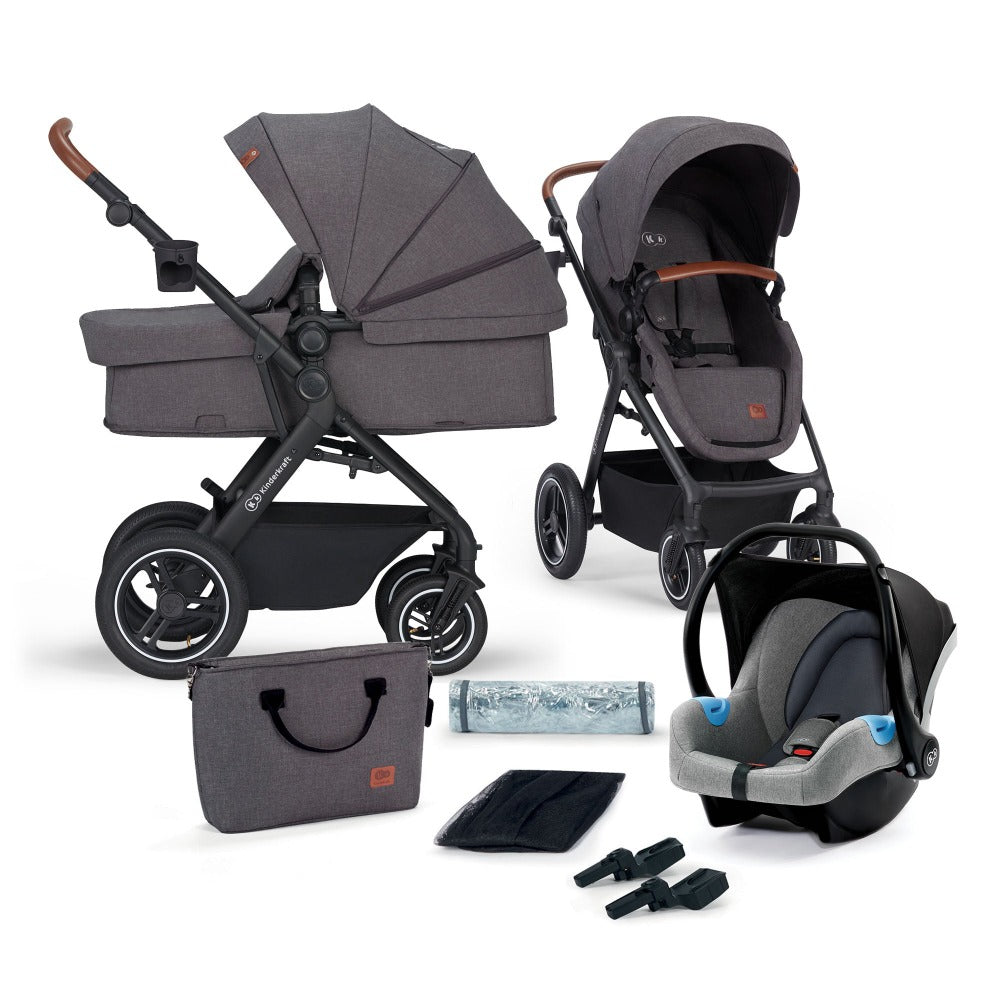 Kinderkraft B-Tour 3In1 Travel System with Car Seat included - Dark Grey-Stroller-Kinderkraft-Toycra