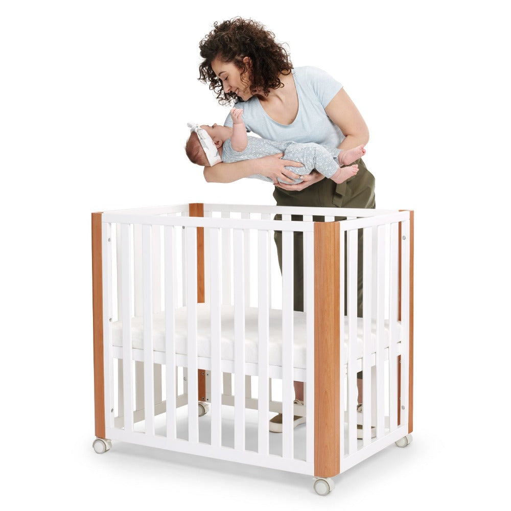 Kinderkraft Koya Wooden 4in1 Cot With Playpen Function + Mattress White-Cribs & Cots-Kinderkraft-Toycra