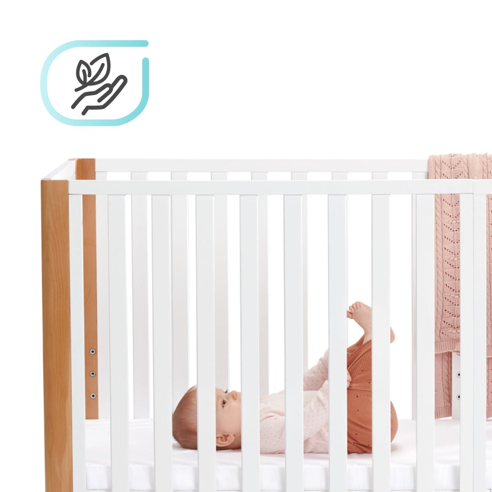 Kinderkraft Koya Wooden 4in1 Cot With Playpen Function + Mattress White-Cribs & Cots-Kinderkraft-Toycra