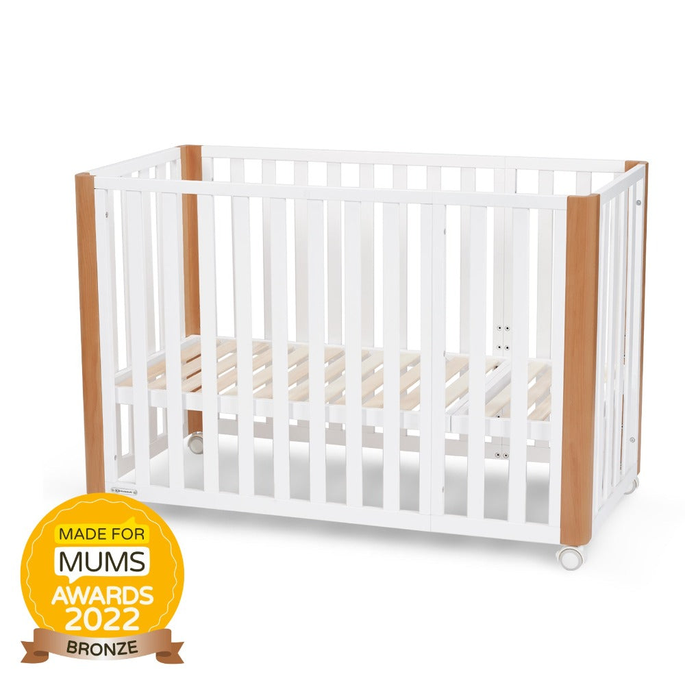 Kinderkraft Koya Wooden 4in1 Cot With Playpen Function + Mattress White-Cribs & Cots-Kinderkraft-Toycra