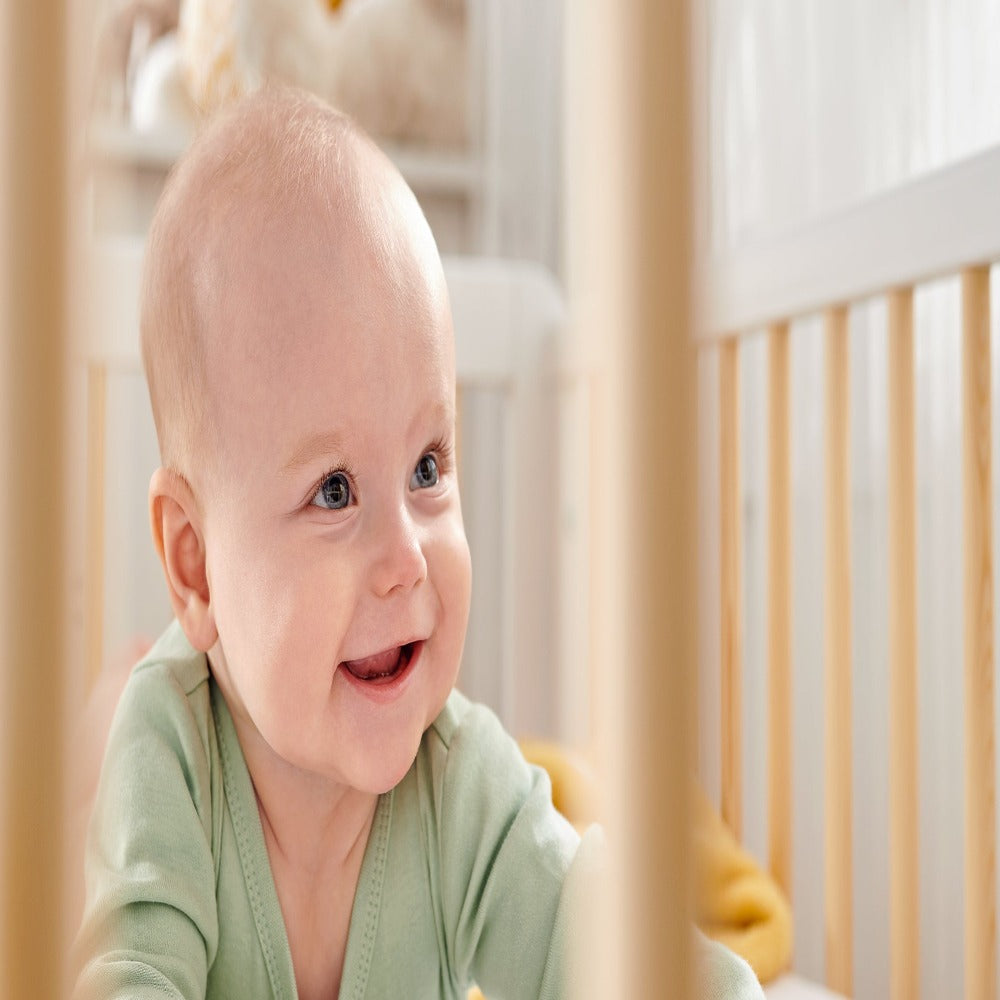 Kinderkraft Lunky Wooden Cot With Mattress White-Cribs & Cots-Kinderkraft-Toycra