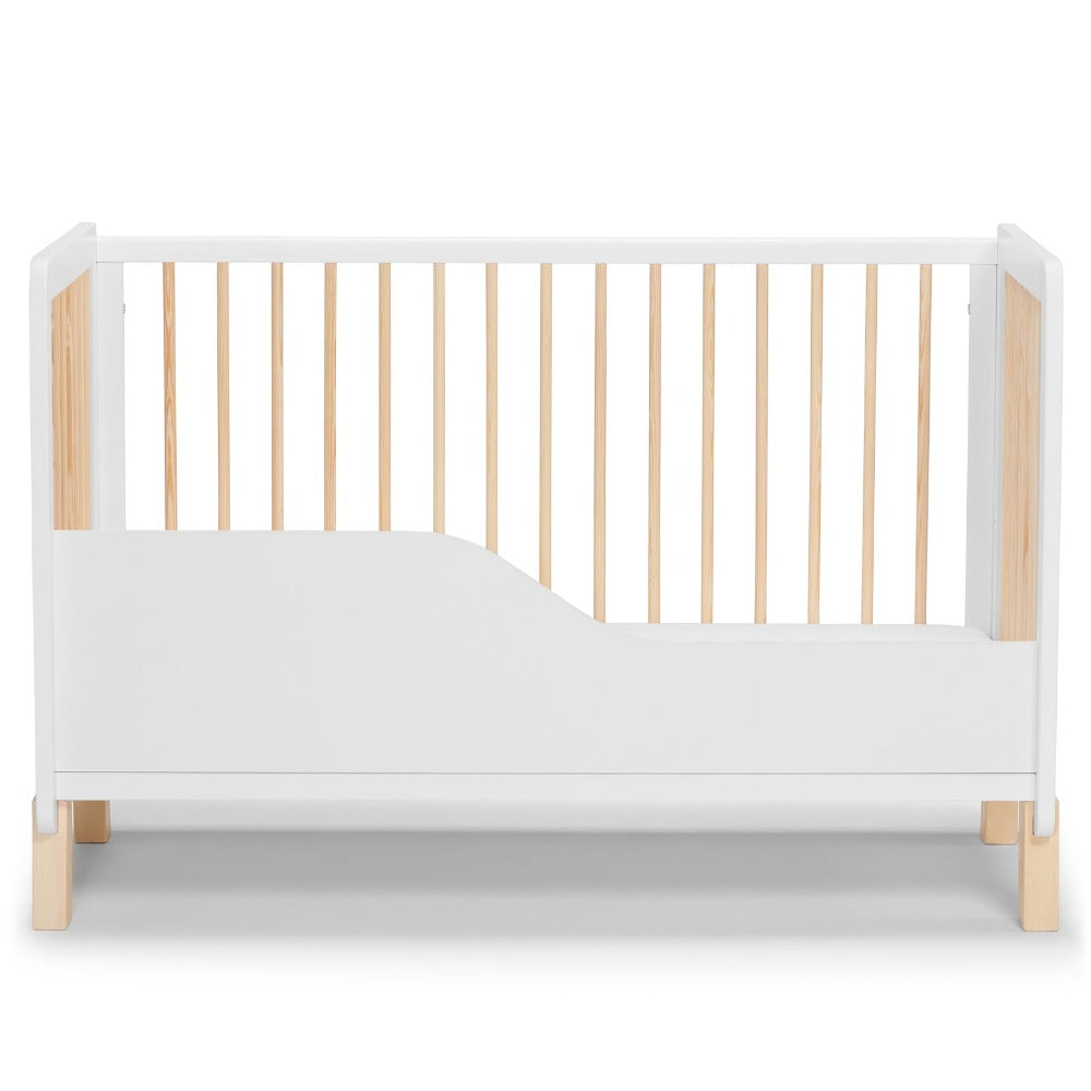 Kinderkraft Lunky Wooden Cot With Mattress White-Cribs & Cots-Kinderkraft-Toycra