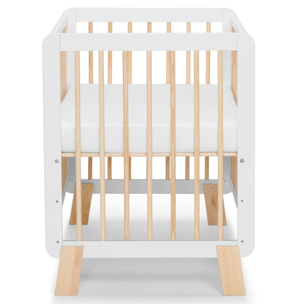 Kinderkraft Lunky Wooden Cot With Mattress White-Cribs & Cots-Kinderkraft-Toycra