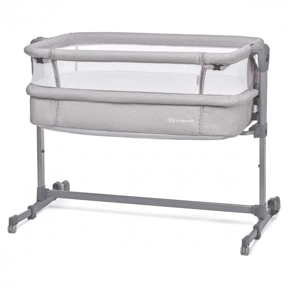 Kinderkraft Neste Air 2in1 Co-Sleeper / Independent Cot Light Grey Melange-Cribs & Cots-Kinderkraft-Toycra