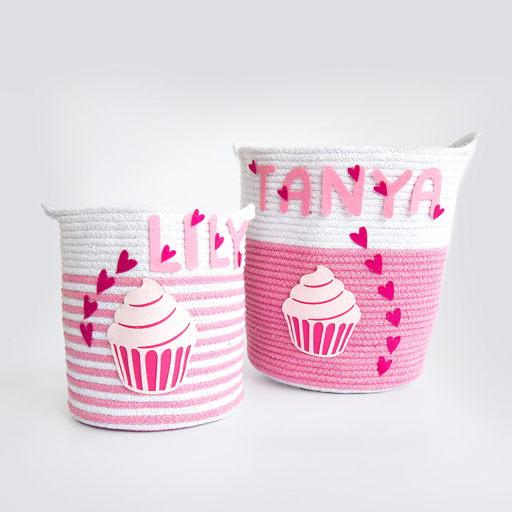 Magical Cupcake- Cotton Rope Basket  (Individual/ Set Of 2)