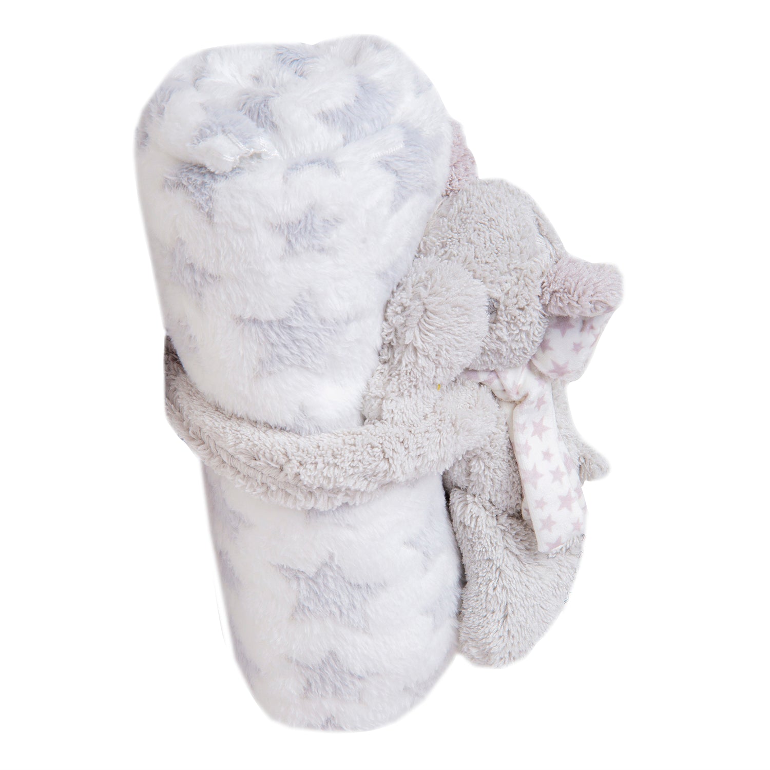 Baby Moo Star Elephant Soft Cozy Plush Toy Blanket Grey