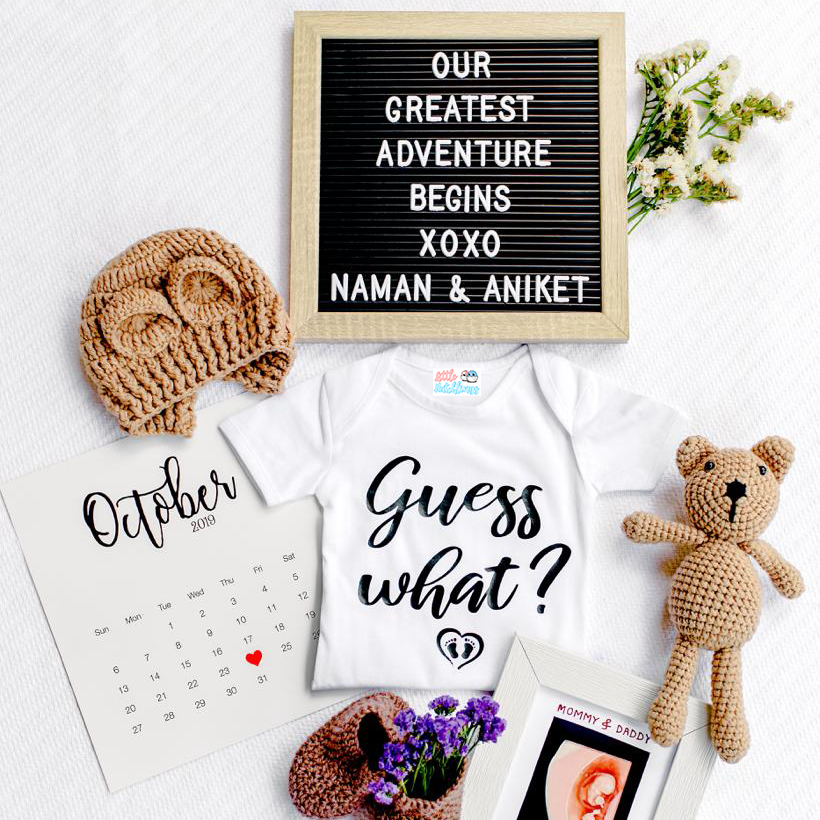 Guess What Pregnancy Announcement Onesie White Onesie