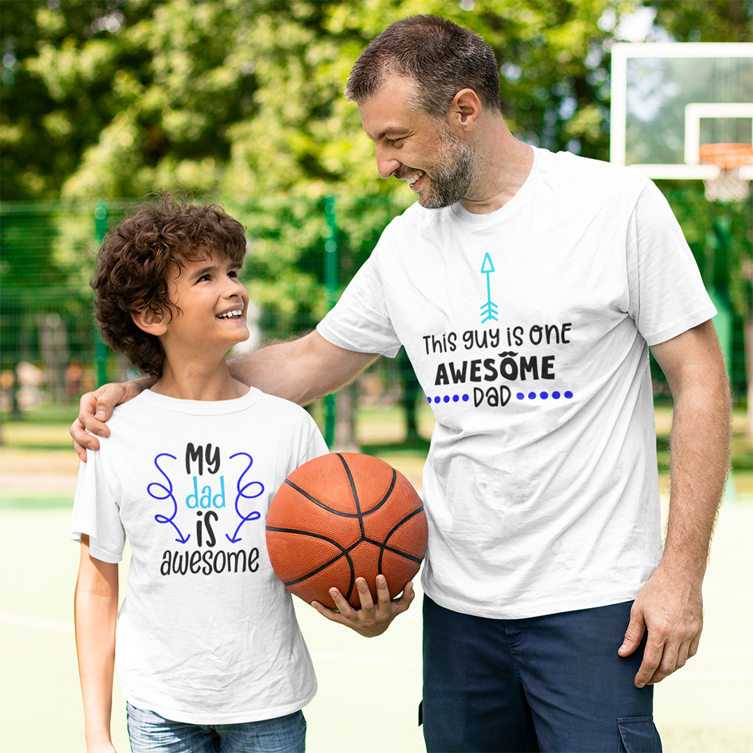 Fathers Day Awesome Dad White Tshirt Combo