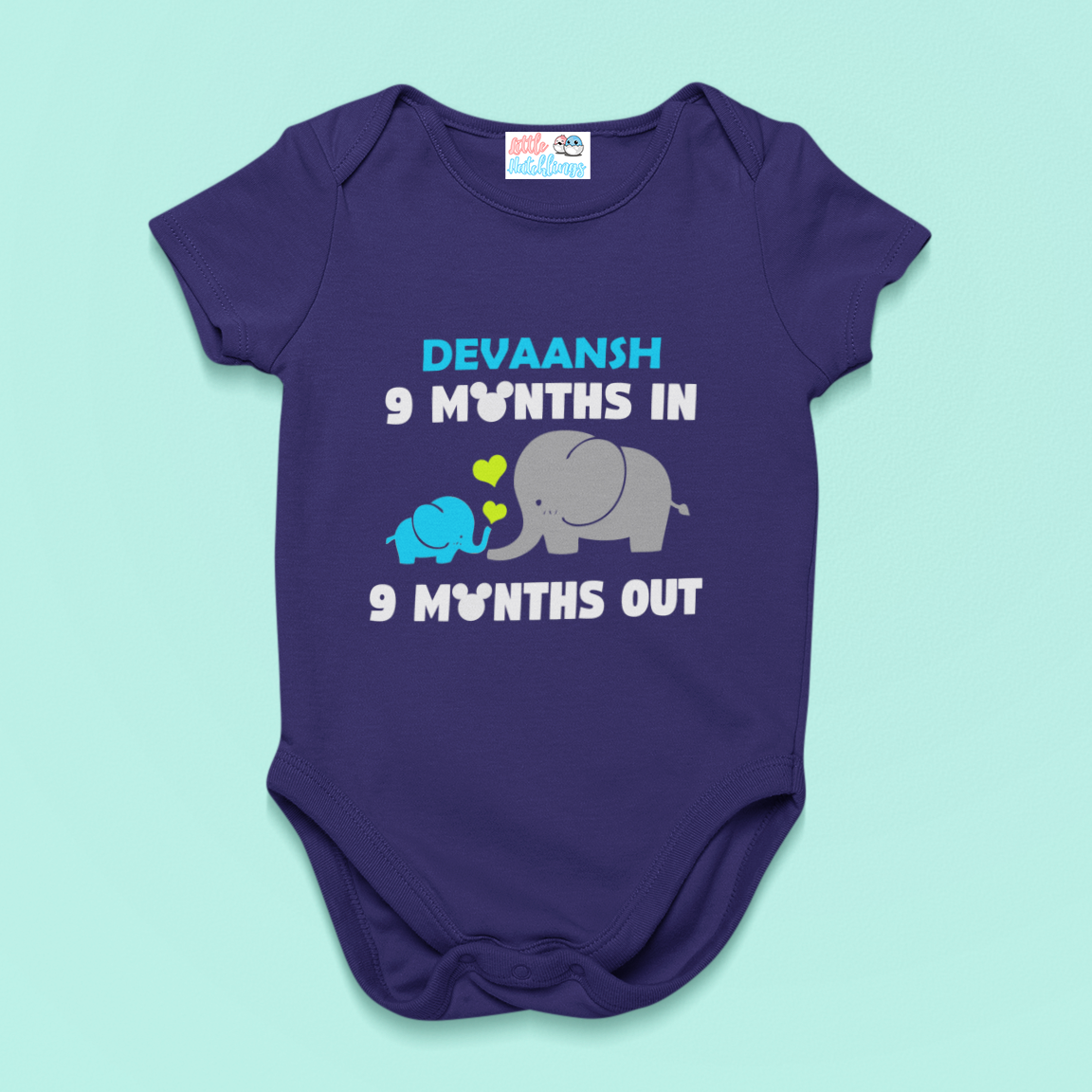 Monthly Birthday Months In Months Out Elephant Onesie