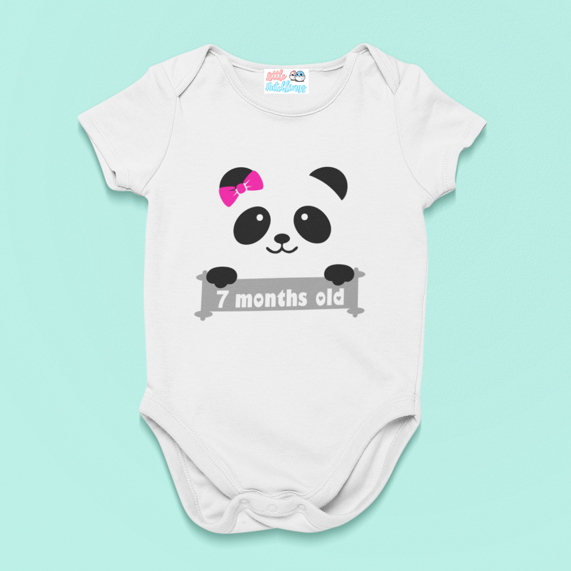 Monthly Birthday - Panda - White Onesie