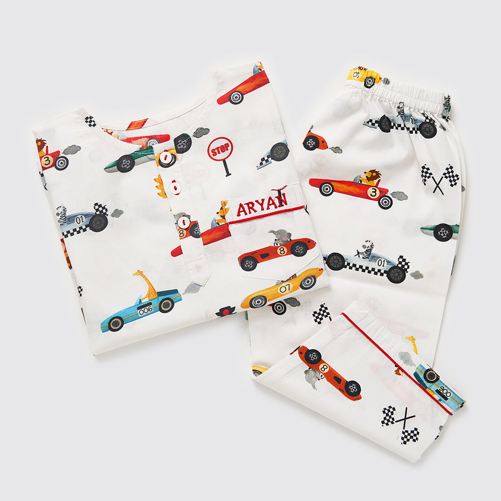 Racing Cars Organic Pajama Set