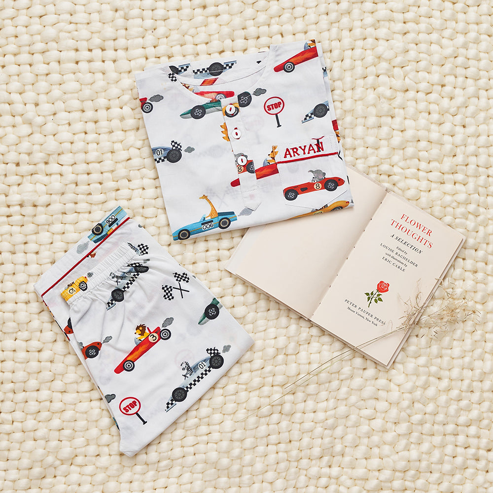 Racing Cars Organic Pajama Set