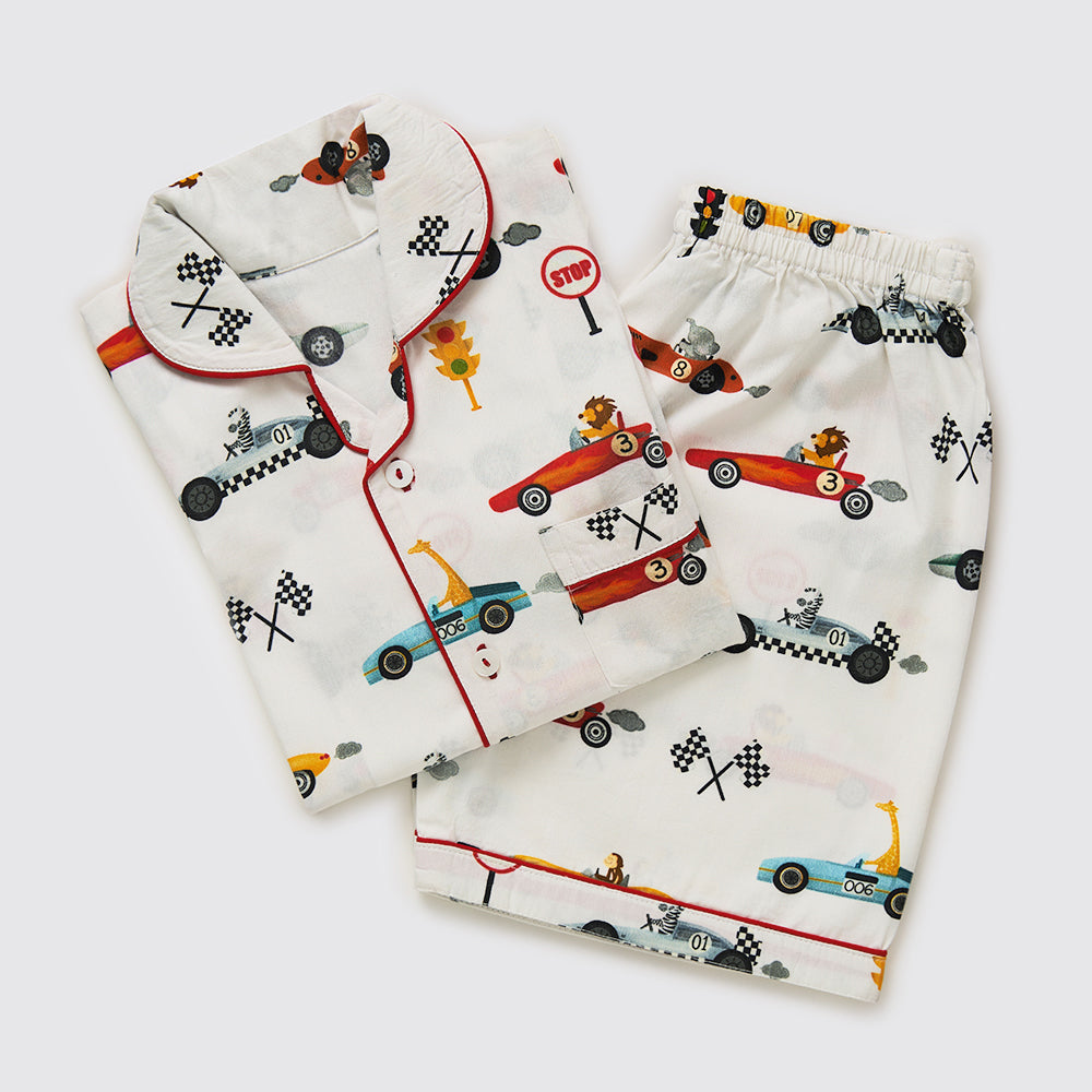 Racing Cars Organic Shorts Set