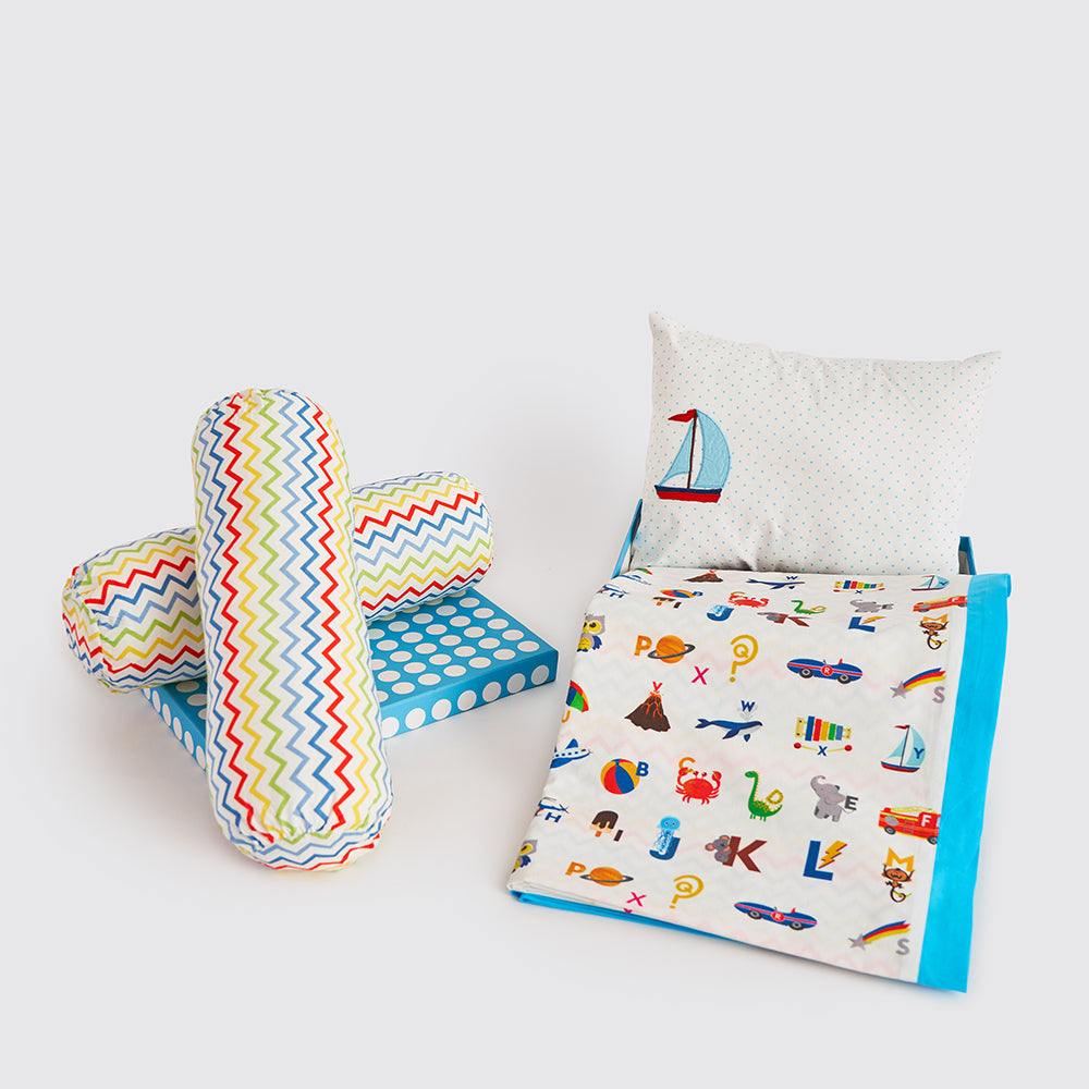 "Night Night" Crib Gift Set (Alphabets-Blue)