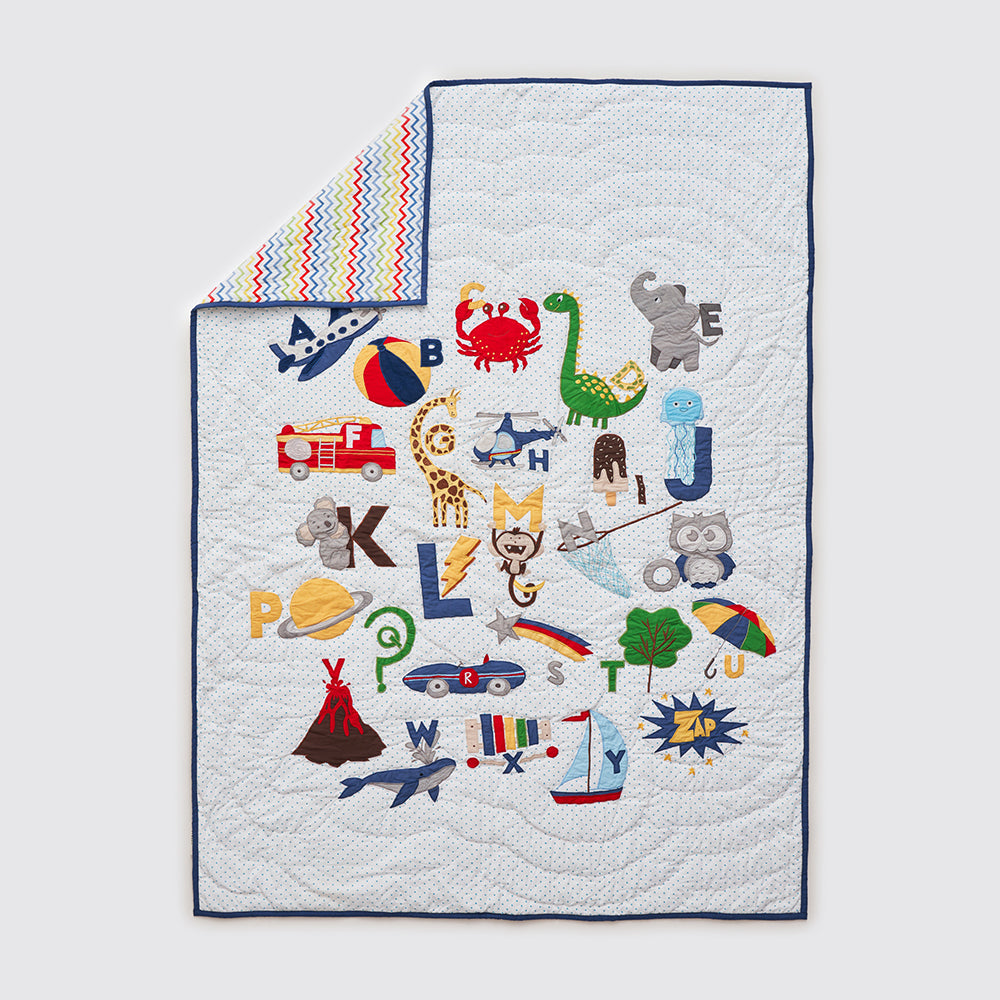 "Night Night" Crib Gift Set (Alphabets-Blue)
