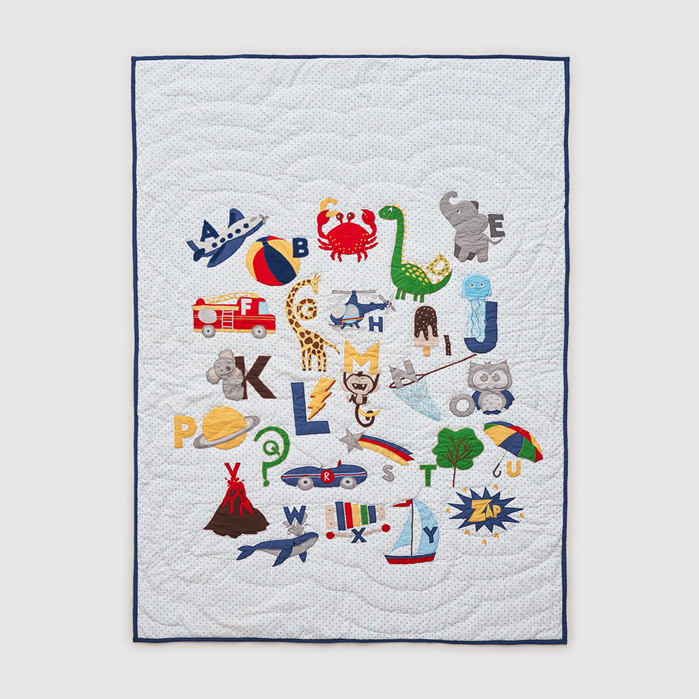 "Night Night" Crib Gift Set (Alphabets-Blue)