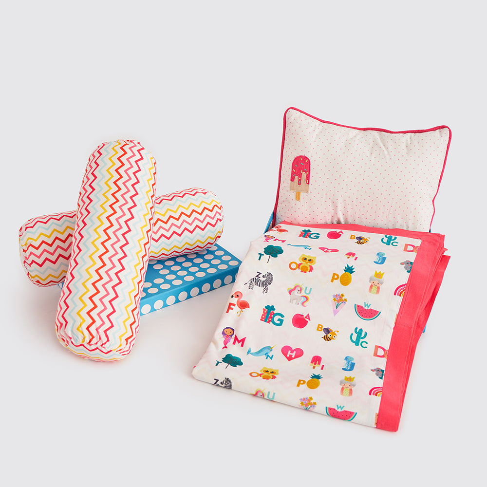"Night Night" Crib Gift Set (Alphabets-Pink)