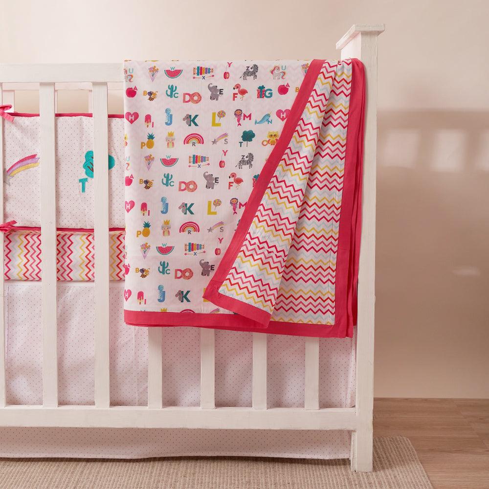 "Night Night" Crib Gift Set (Alphabets-Pink)